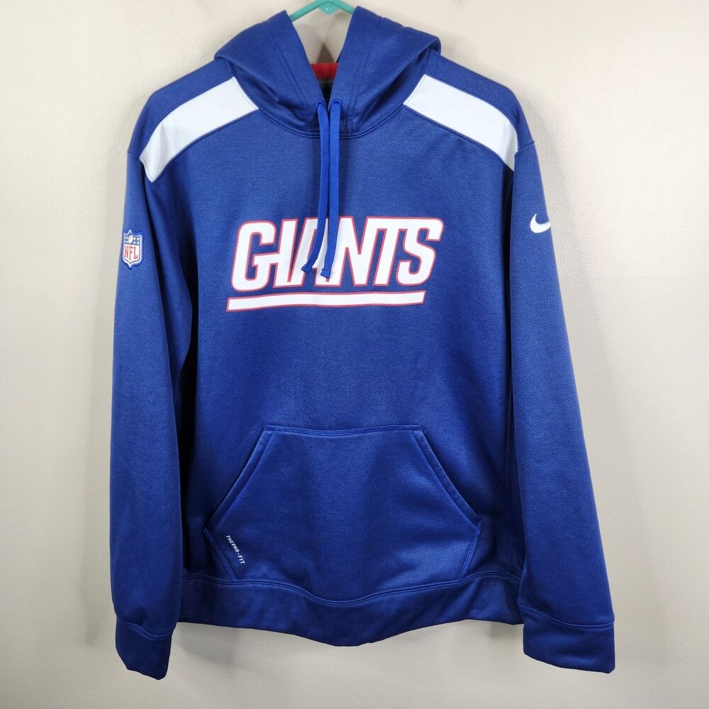 Nike NFL On Field Apparel Therma-Fit Mens NY Giants LS Pullover Hoodie Large